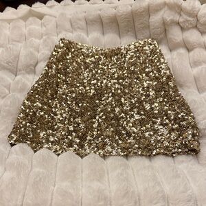 Aqua Gold Sequin Skirt Small